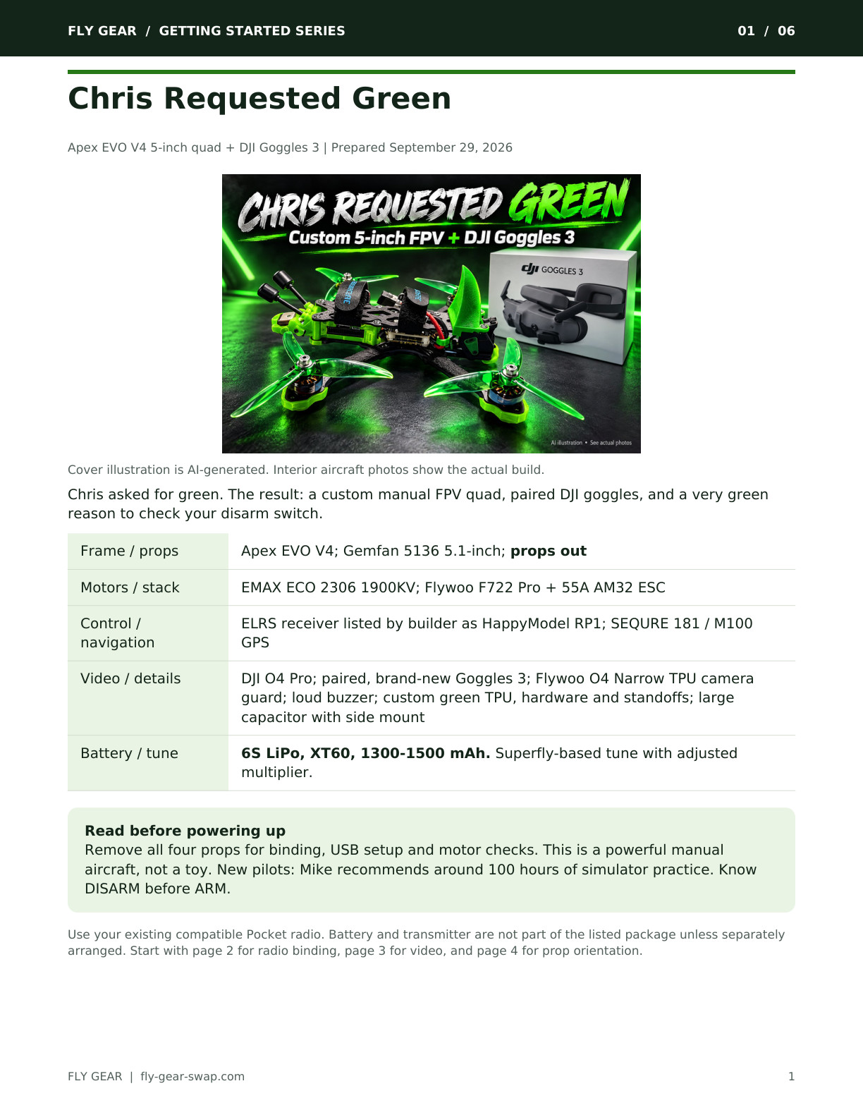Chris Requested Green guide, page 1 of 6